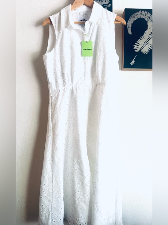 Sam Edelman Dresses & Skirts - NWT Sam Edelman White Eyelet Collared Sleeveless Button Down Midi-Maxi Dress
